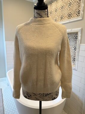 Banana Republic Ivory Waffle Mock Neck Sweater